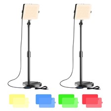 2-Pack LED Video Light with Stand, Home Studio Back Lights, Photo Lights with...