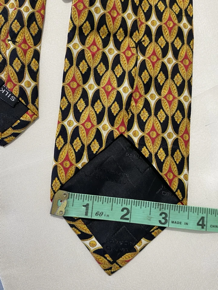 Галстук мужской VITALIANO PANCALDI черный/золотой шелк ручной работы в Италии 🇮🇹  - Изображение 3 из 4