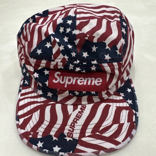 Casquette de camp en sergé chino lavé suprême taille unique drapeaux