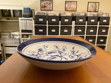Blue Fruit by Over and Back 12 7/8" Large Pasta Bowl Made in Italy- Nice!