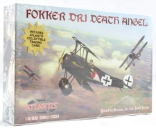 Atlantis Fokker DR.1 Death Angel W/ Trading Card 1:48 Model Airplane Kit A103