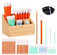 250 Pcs Foam Cleaning Swab Kit 5 Types Lint-Free Foam Swab Sticks with Storag...
