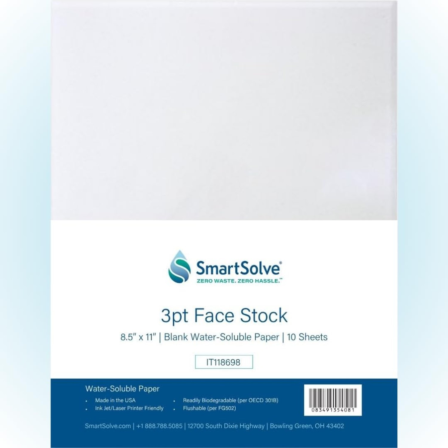 3 pt. Water-Soluble Paper | Dissolves Quickly in Water | Biodegradable | Eco-...