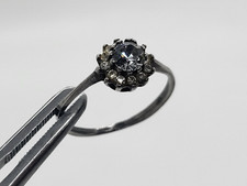 Vintage Silver Ring With Crown-Shaped Stones Unmarked