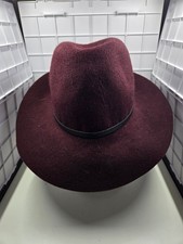 Lucky Brand Boho Fedora Wide Brim Western Banded 100 Wool Hat