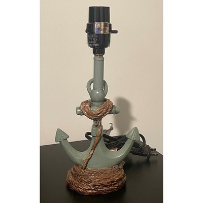 00746 Nautical Anchor Table Lamp Rope Detail Coastal Decor Home Accent Light