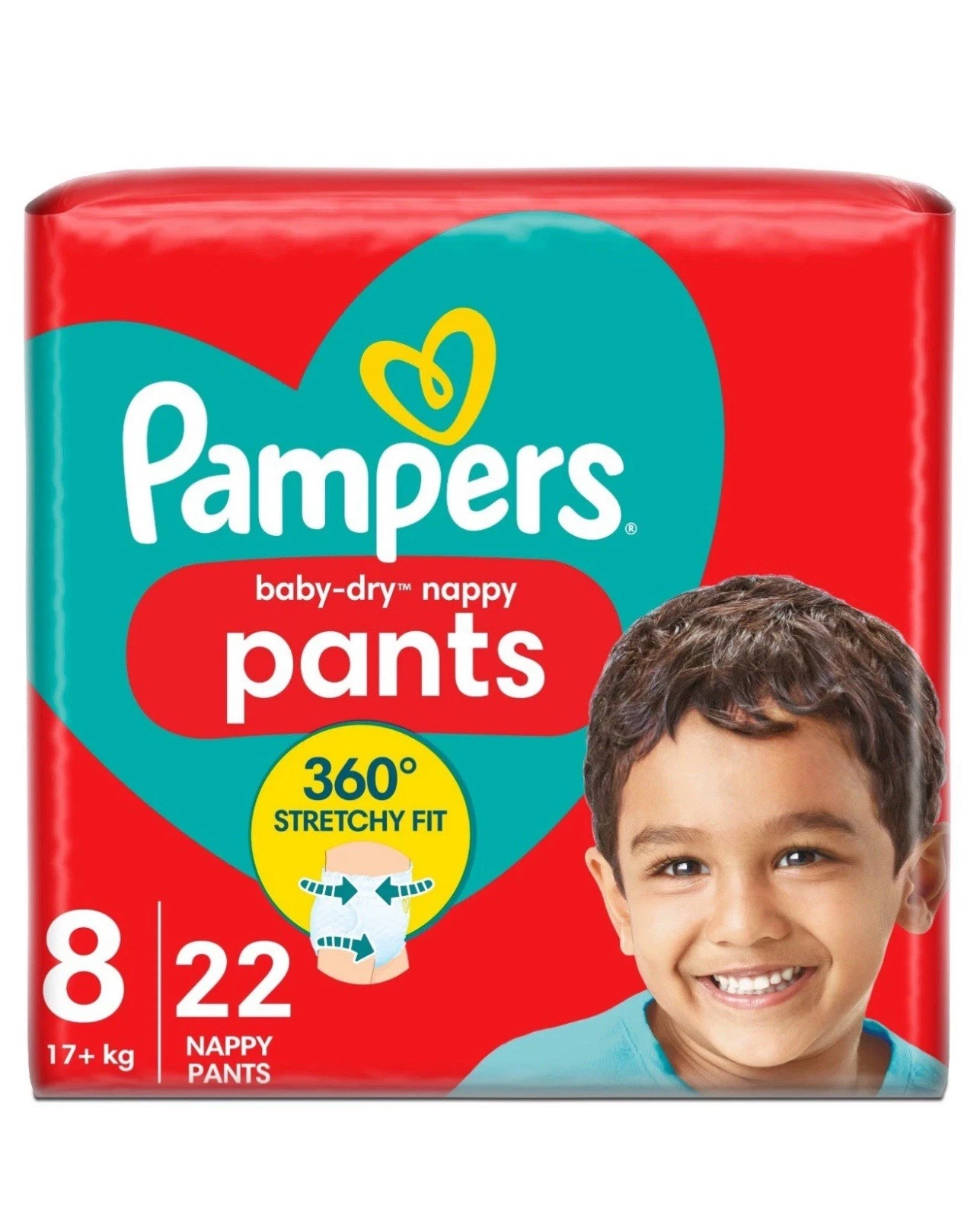 44 X Pampers Baby-Dry Pull Up Pants Size 8 17kg+ Pull-Up Diapers Nappies