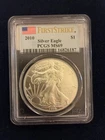 🦅 2010 1oz .999 Silver Eagle PCGS MS69 First Strike --Flag Label