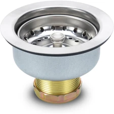 Kitchen Sink Drain Stopper&Strainer -Stainless Steel Spring Clip - No-Leak Seal