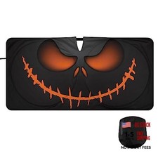 Demon Eye Car Windshield Sun Shade Scary Pumpkin Face Halloween Small multi 31