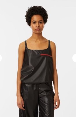NWT PRADA Linea Rossa Black Waterproof Technical Nylon Sleeveless Top Size36