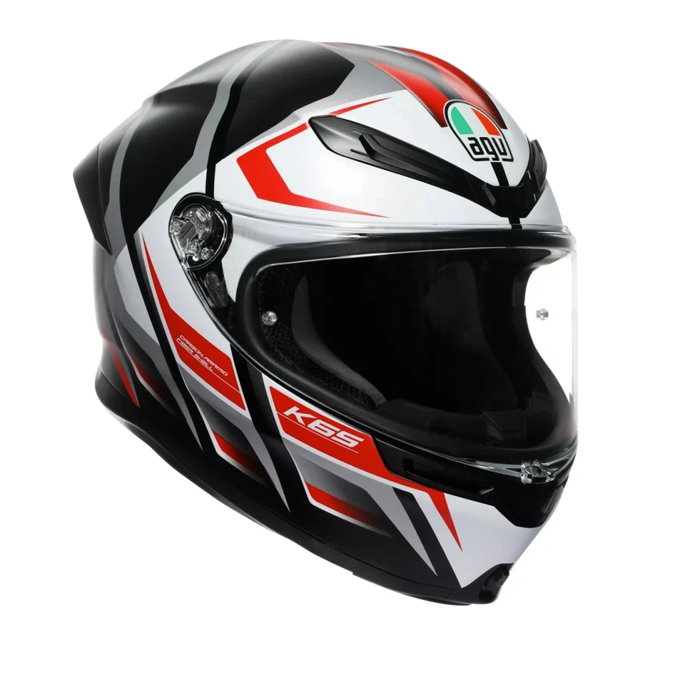 Casco Agv K6 S Karve Matt Black White Red Talla XL 61 62 Integral De Moto Helmet - Imagen 2 de 4