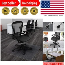 Carpet Floor Chair Mat for Low, Standard and No Pile Carpeted Floors - Plasti...