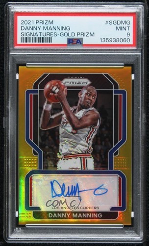 2021-22 Panini Prizm Signatures Gold 7/10 Danny Manning #SG-DMG PSA 9 MINT Auto