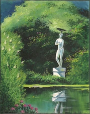 PRINT OF PAINTING CROW LANDSCAPE RYTA 11x14 REALISM ENGLISH GARDEN flower art 🌳