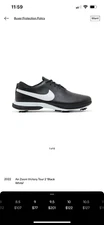 Nike Air Zoom Victory Tour 2 Mens Size 9.5 Golf Shoes Black White Leather NEW