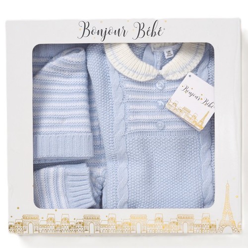Baby Boys Knitted Outfit Romany Spanish Style Set Jumper Trousers Mitts Hat NEW - Picture 14 of 48