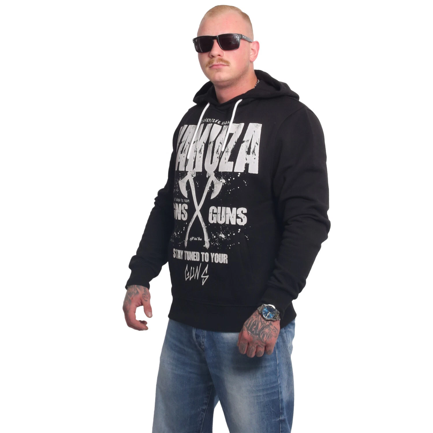 SACAI Nuova Felpa con Cappuccio Yakuza Uomo Axe Nera