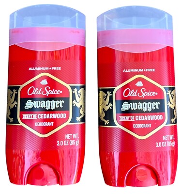 2x Old Spice Swagger Scent Of Cedarwood Deodorant Aluminum Free 3.0 oz.ea