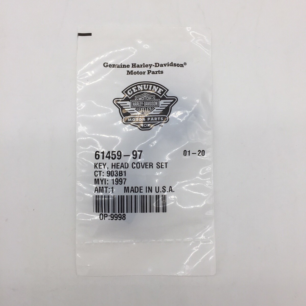 OEM HARLEY DAVIDSON KEY HEAD COVER SET OF 2 - 61459-97 [ NEW