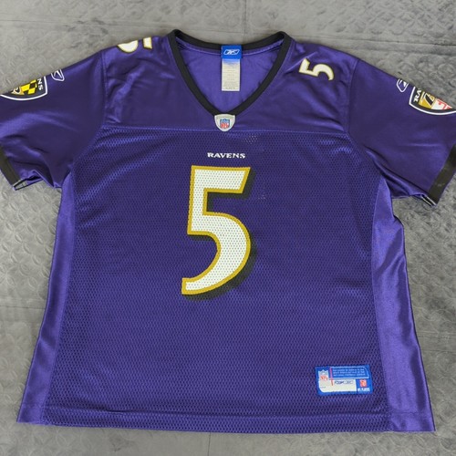 Joe Flacco Baltimore Ravens Jersey Reebok Short Sleeve Purple Girls Youth XL - Picture 4 of 11