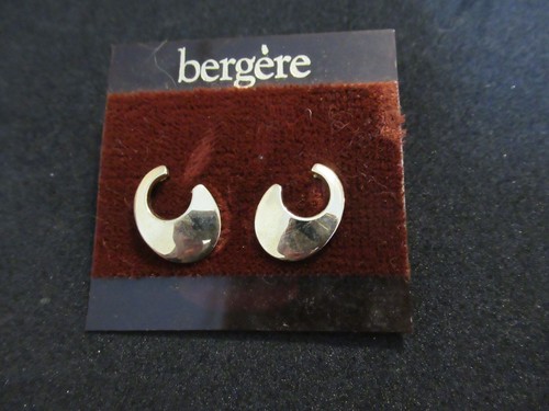 Vintage BERGERE GOLDTONE Earring Pierced ears NOS - Picture 2 of 4