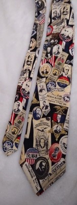 Museum Artifacts Silk Tie Mens Vintage Rare 
