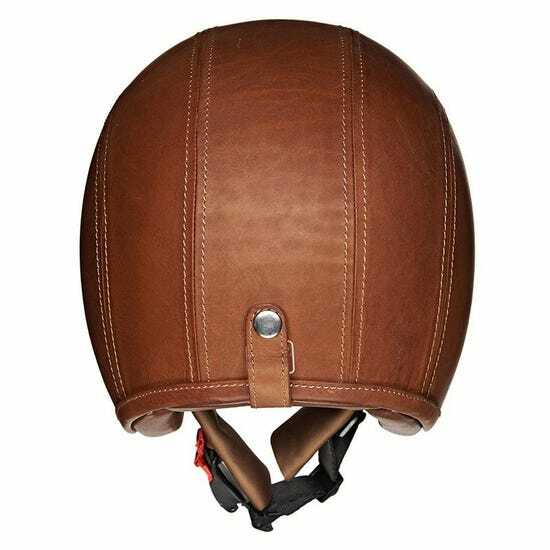 Casque Open Face Vintage Royal Enfield Marron Cuir Taille L (600mm) - Neuf, Garantie 1 Mois