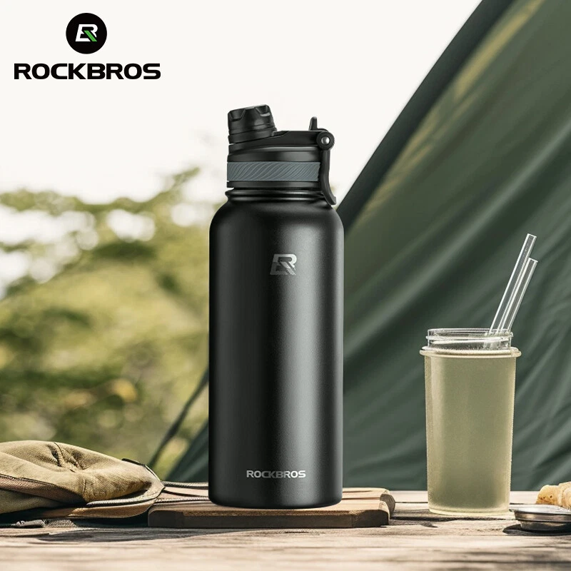 ROCKBROS Insulated Water Bottle Stainless Steel Outdoor Camping Hiking Sports - Image 2 of 4
