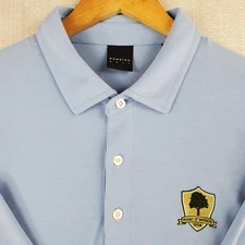 DUNNING x POINT O WOODS Mens Large Blue Cotton/Modal Coolmax Golf Polo Shirt