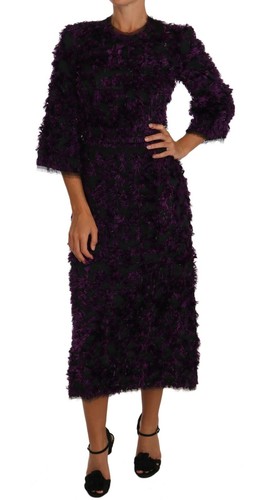 Abito DOLCE & GABBANA viola frange tubino midi IT40/US6/S