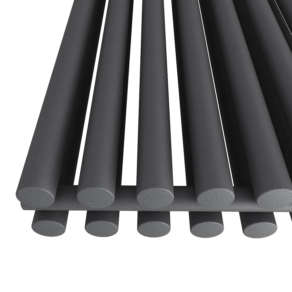 Vertical Modern Designer Radiator Oval Tube Double Anthracite 1200x545mm