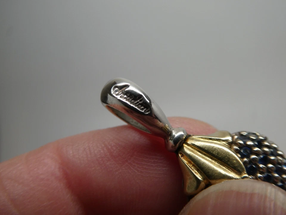 Colgante de corazón Lagos Arcadian de oro amarillo de 18 quilates y plata de ley 925 Foto 4 de 4