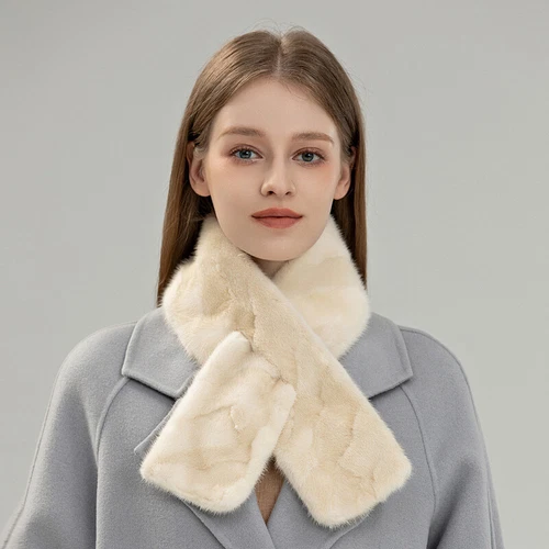 Cuello de bufanda de piel de visón real envolvente - Imagen 14 de 17