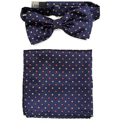 Edd Papillon Set Schmetterling und Clutch Herren blau rot elegant Krawatte Junge
