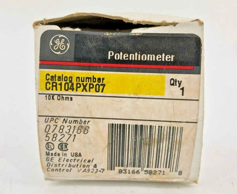 Nuevo potenciómetro GE General Electric CR104PXP07 600 VAC/VDC 10A 10000 OHM Foto 2 de 4