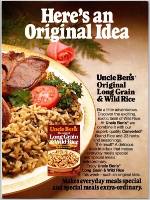 PRINT AD 1984 Uncle Bens Long Grain & Wild Rice Original Idea 8'' x 11''