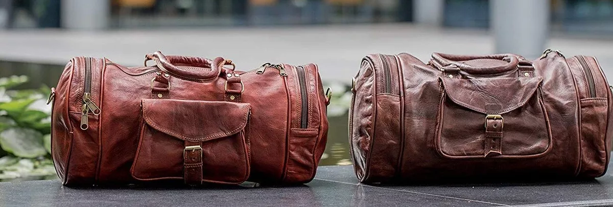 Mens Leather Duffle Bag Vintage