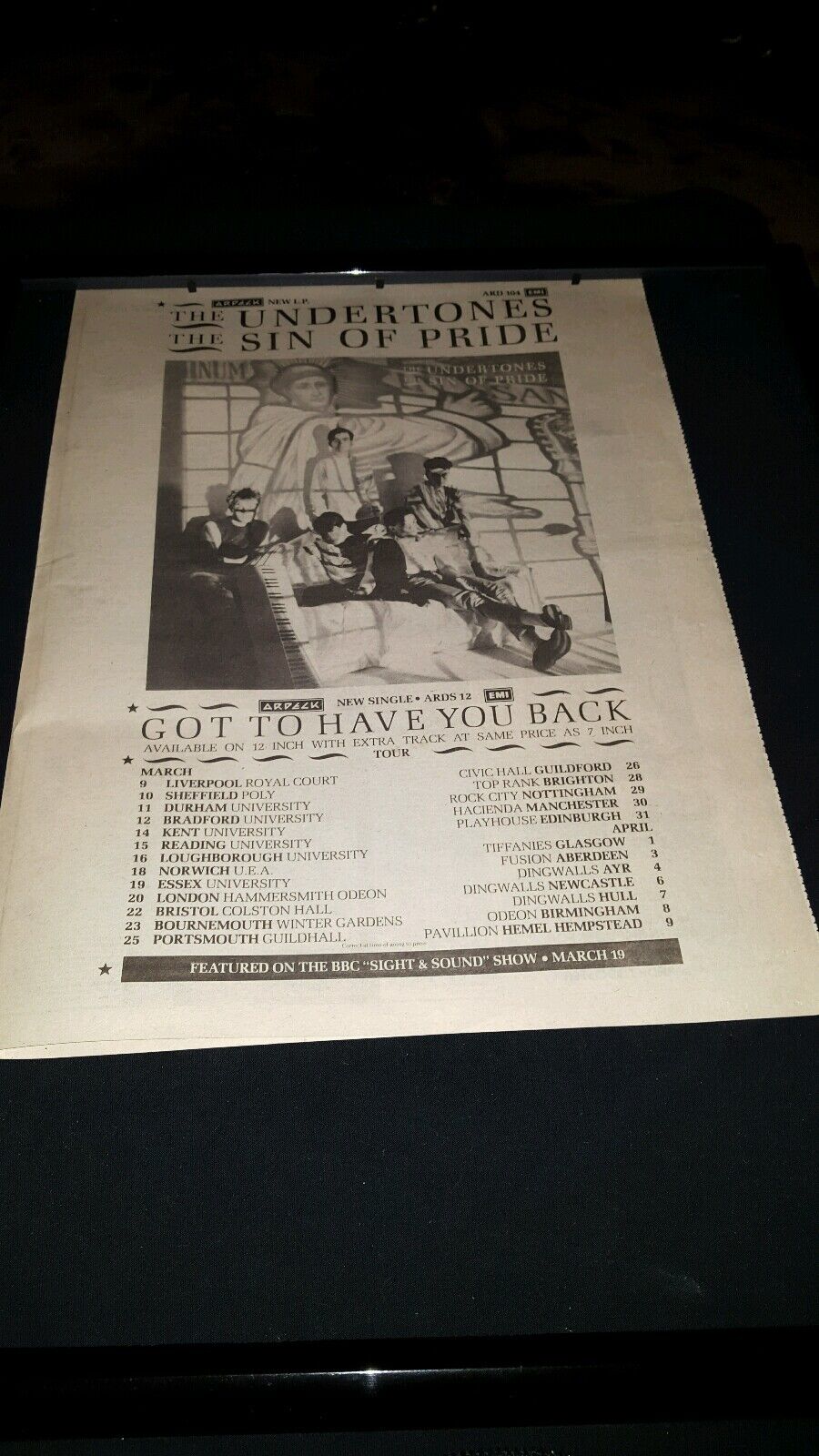 The Undertones Sin Of OFFer Pride Rare Tour U.K. Po Free Shipping New Promo Original