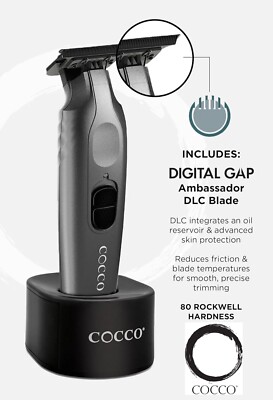COCCO Veloce Pro MATTE GREY Trimmer, Brushless Motor with Digital GAP DLC Blade