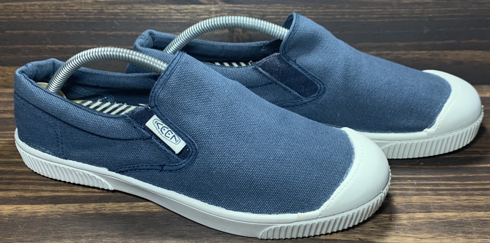 Scarpe slip on ibride Keen da uomo taglia 9 5 blu bianco atletico Life Hope