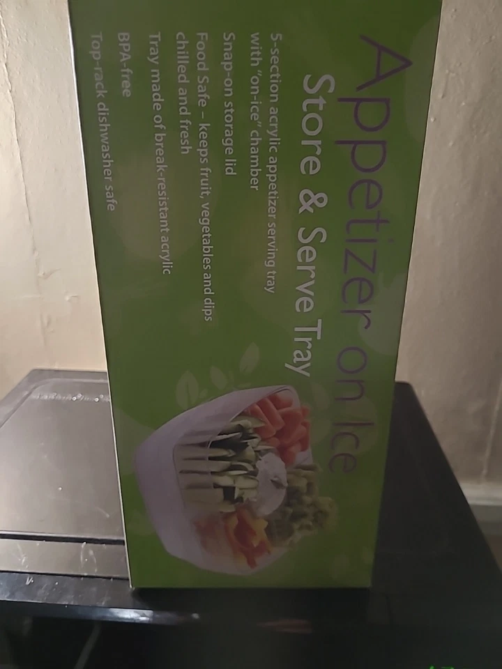 Appetizer on ice store&serve tray w/ center tray for dp bpa free. - Image 2 of 3