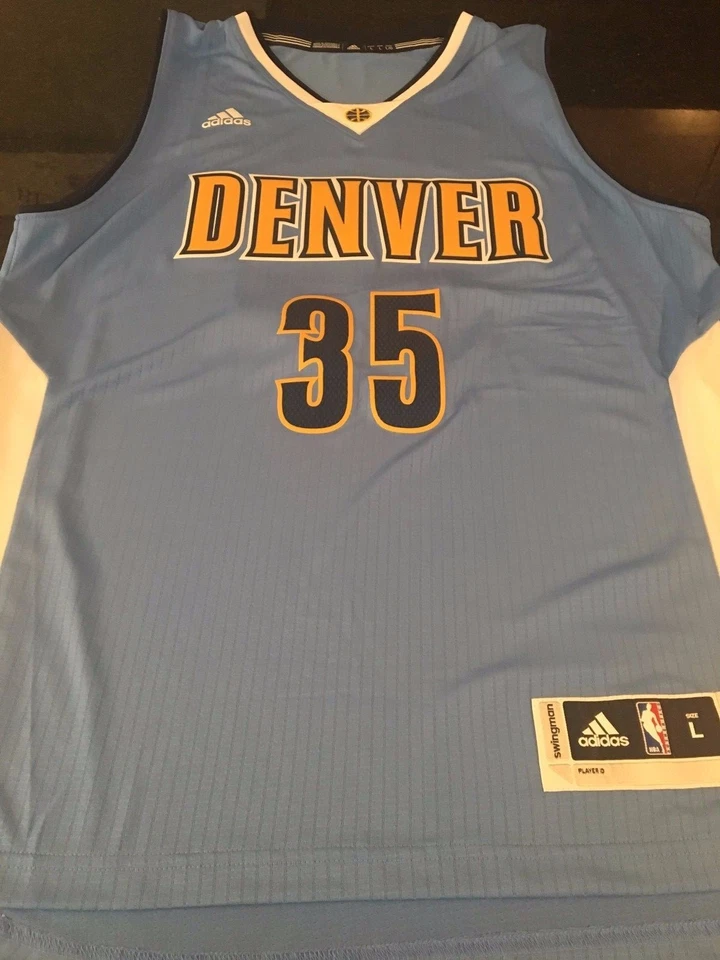 Футболка универсального игрока Kenneth Faried Adidas размер большой цвет светло-синий - Изображение 2 из 4