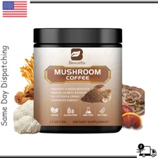 Mushroom Coffee Powder 22 Servings Organic Lions Mane Immunity & Brain Booster