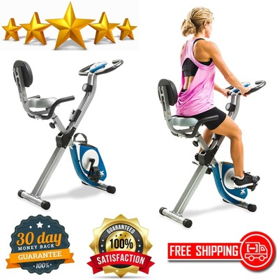 Folding Exercise Bike, 8 Levels of Manual Resistance 3-Piece Pedal