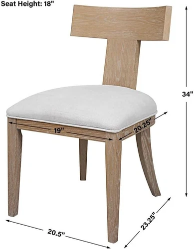 Elegant Idris White Fabric Armless Chair by  for Modern Spaces - Picture 3 of 5