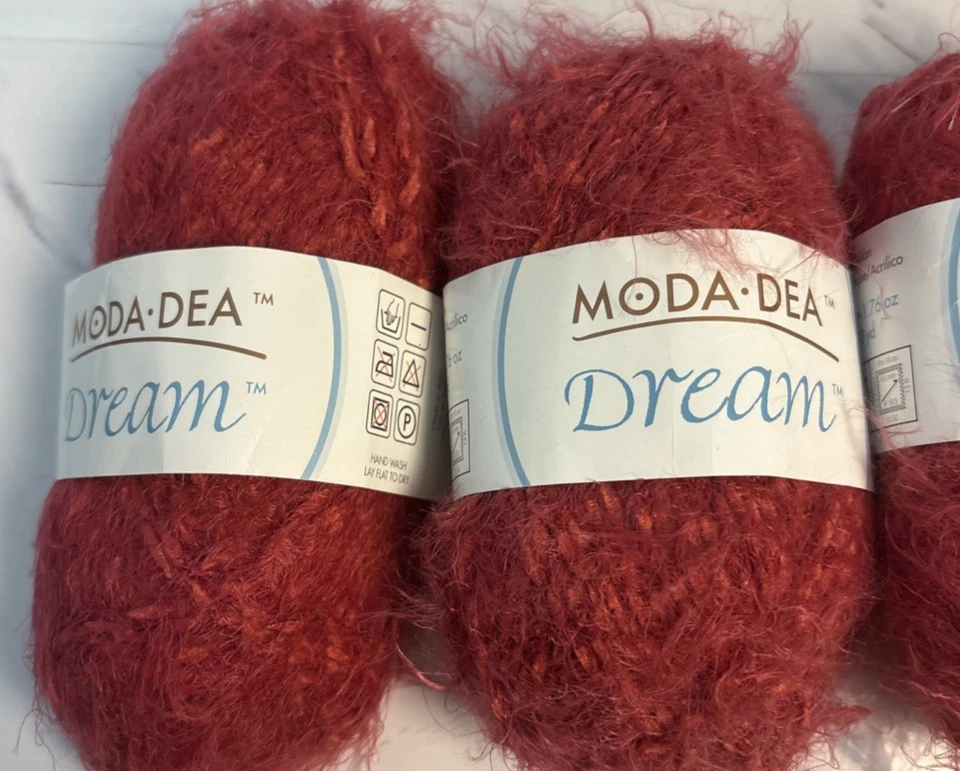4 Moda-Dea Dream Yarn Raspberry 3773 #4 Weight Nylon Acrylic 6.8 total oz - Image 4 of 4