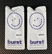 Burst Set of 2 Electric Toothbrush Replacement Heads White, Ultra Soft Bristles