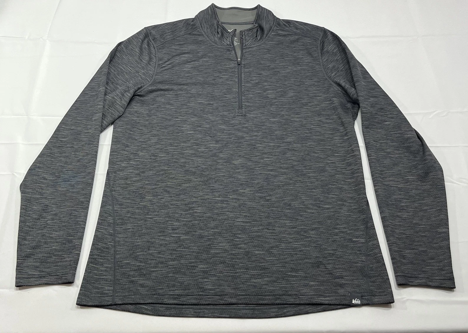 REI Co-op Pullover Mens Large Gray 1/4 Zip Long Sleeve Thermal Shirt Hiking