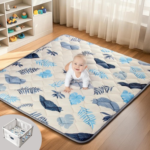 Baby Play Mats for Floor, 71x59 Playpen Mat, Thicken Cushioning Padding Foam ...